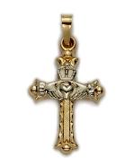 14KT Gold Claddagh Cross Pendant