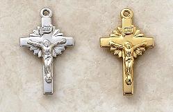 Crucifix Pendant by Creed in Sterling Silver and 22KT Gold over Silver
