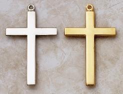 Large Cross Pendant by Creed in Sterling Silver and 22KT Gold over Silver