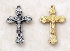 Unique Crucifix Pendant by Creed in Sterling Silver and Gold