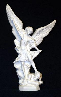 White Alabaster St. Michael Statue for Sale