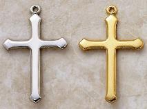 Sleek Cross Pendant by Creed in Sterling Silver and 22KT Gold over Silver