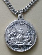 Reverse image of Sterling Silver Saint Francis medal