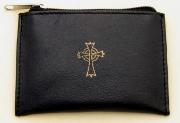 black leather Rosary Case for Brown Wood Rosary gift Set.