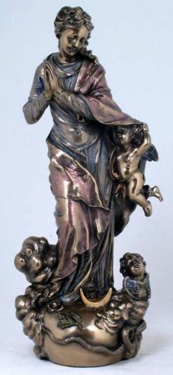 Bronzed Assumption of Our Lady - Virgin Mary Statue