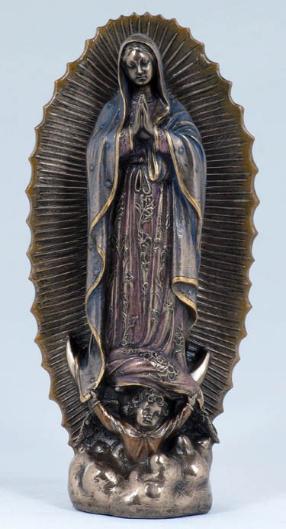 Bronzed Our Lady of Guadalupe - Virgin Mary Statue