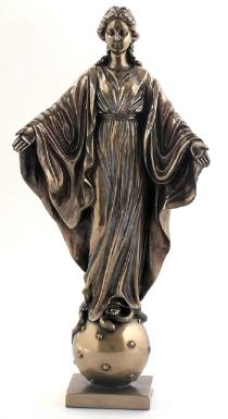 Bronzed Our Lady of Smiles Virgin Mary Statue