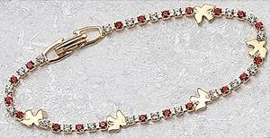 Image of Red, Crystal & Dove Confirmation Bracelet