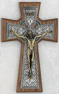 Walnut Celtic Crucifix