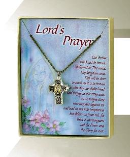 Cross Shape Lord's Prayer Locket with 18