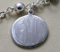 Engraved Personalized Rosary Disk for First Communion Rosary Bracelet