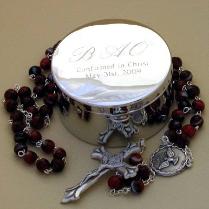 Confirmation Rosary and Engraved Case gift special