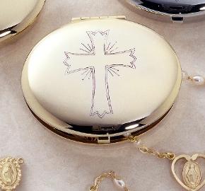 Gold Metal Rosary Case