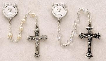 Sterling Silver Crucifix & Center First Communion Rosary