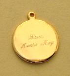 Engraved Gold Plated Charm for Personalized Rosary Bracelet