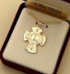 Gold over Sterling Silver 4-Way Medal with Gift Box