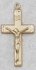 Gold over sterling silver Crucifix pendant necklace