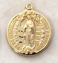 22KT Gold over Sterling Silver Our Lady of Guadalupe Medal