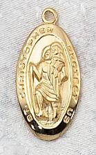 Gold over Sterling Silver St. Christopher Medal