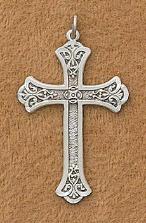 Oxidized Silver Cross Pendant with chain by Thomas More