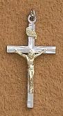 Unique Sterling Silver and Gold starburst Crucifix Pendant by Thomas More
