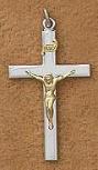 Sterling Silver and Gold Crucifix Pendant