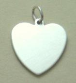 engravable Sterling Silver heart shaped First Communion Rosary Charm