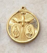 Holy Spirit Miraculous and Sacred Heart of Jesus Medal as Confirmation Gift