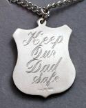 Engraved sterling silver St. Medal