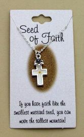 Image of Cross Shaped Mustard Seed Necklace