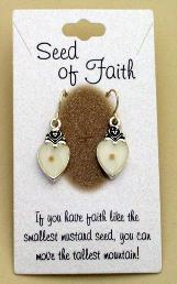 Image of Heart Shaped Mustard Seed Earrings