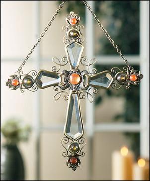 Large Diamond Stained Glass Cross