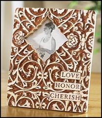 Love, Honor, Cherish Wedding Photo Frame