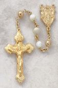 Image of Gold Mother of Pearl Catholic Rosary by Creed