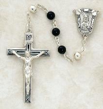 Image of Onyx & Sterling Silver Rosary by Creed