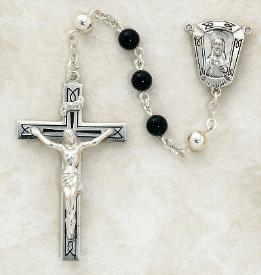 Image of Onyx & Sterling Silver Men's Rosary by Creed