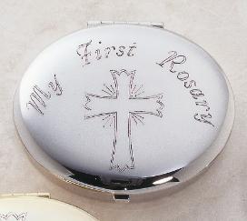 Rhodium Plated My First Rosary Metal Rosary Case