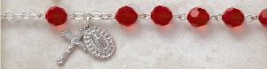 Ruby Crystal Rosary Bracelet 