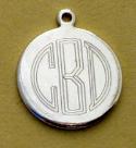 Charm with Monogram initials engraved for Personalized Rosary Bracelet