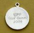 Rhodium plated charm engraved for Personalized Rosary Bracelet