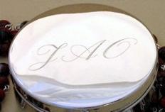 Round Metal Rosary Case with initials engraved