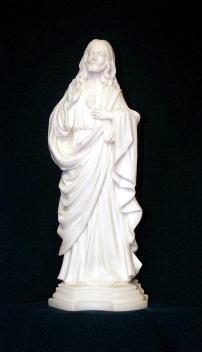 White Alabaster Sacred Heart of Jesus Statue