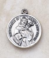 Sterling Silver St. Francis of Assisi patron saint medals