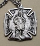 Large Sterling Silver St. Florian Medal