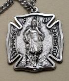 Large Sterling Silver St. Florian Medal