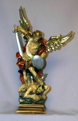 Baroque style St. Michael Statue for sale.