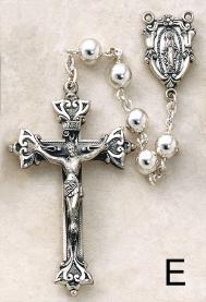 Image of 7mm round bead All Sterling Silver Rosary by Creed