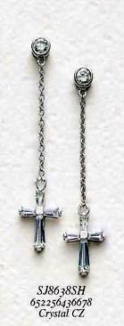 Image of Sterling Silver and Crystal Earrings