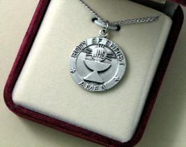 Sterling Silver Traditional First Communion Medal