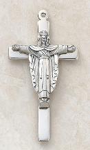 Sterling Silver Men's Risen Christ Crucifix Pendant necklace by Creed